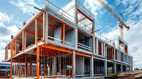Construction site with crane